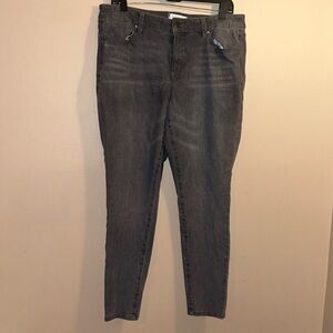 LANE BRYANT Gray High Rise Stretch Denim Skinny Jeans